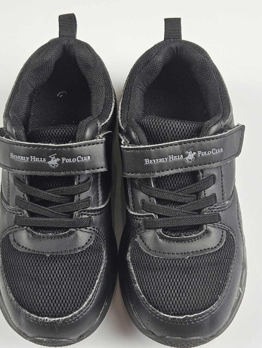 Beverly Hills Polo Club Kids Black Mesh & Synthetic Hook-and-Loop Sneakers